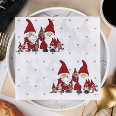 20Pcs Christmas Disposable Napkins Christmas Wood Pulp Tissue