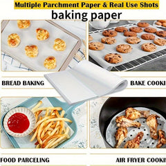 100pcs Baking Parchment Paper 15 24 20 32 Cm - Non Stick Precut Unbleached