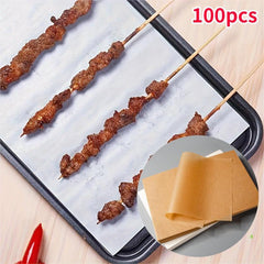 100pcs Baking Parchment Paper 15 24 20 32 Cm - Non Stick Precut Unbleached
