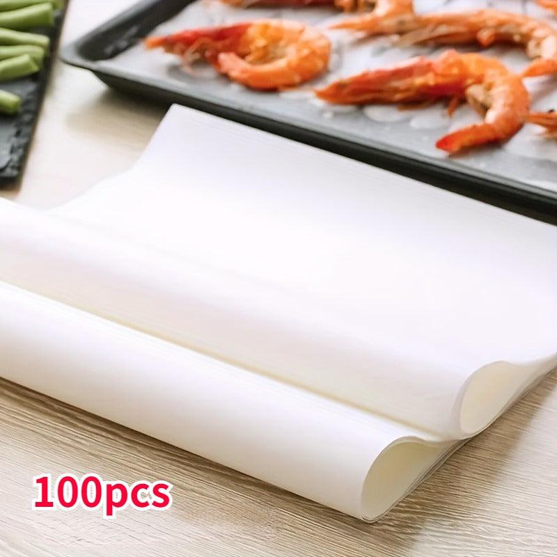 100pcs Baking Parchment Paper 15 24 20 32 Cm - Non Stick Precut Unbleached