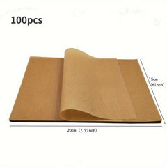 100pcs Baking Parchment Paper 15 24 20 32 Cm - Non Stick Precut Unbleached