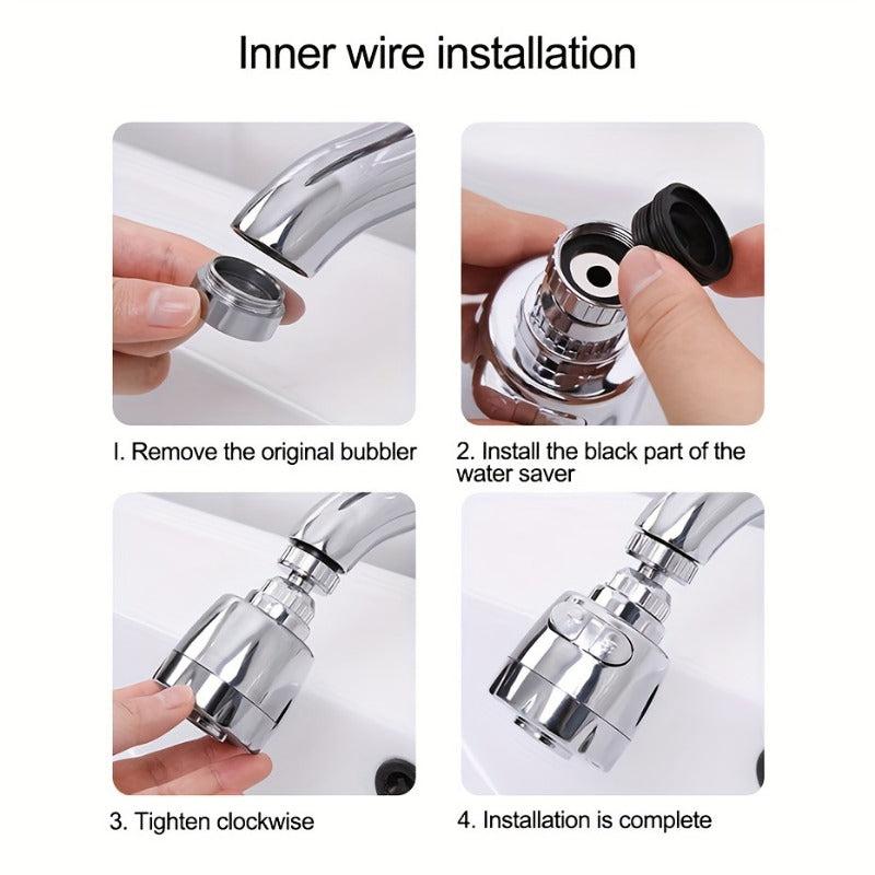 Kitchen Sink Faucet Aerator 2 Mode Sprayer High Pressure Swivel Faucet Extender