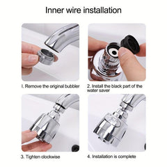 Kitchen Sink Faucet Aerator 2 Mode Sprayer High Pressure Swivel Faucet Extender