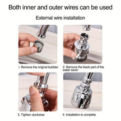 Kitchen Sink Faucet Aerator 2 Mode Sprayer High Pressure Swivel Faucet Extender