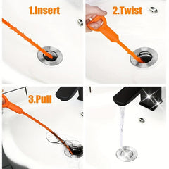 5pcs Pipe Dredging Tool U-shaped Hook Hair Catcher