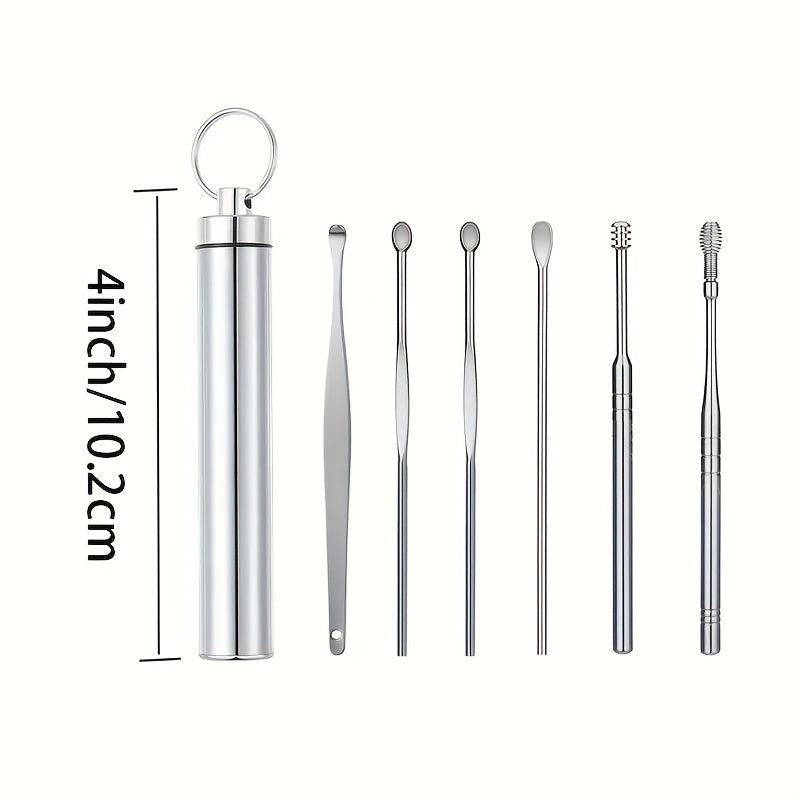 7pcs Ear Cleaning Tool Set with Storage Case Stainless Steel
