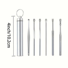 7pcs Ear Cleaning Tool Set with Storage Case Stainless Steel