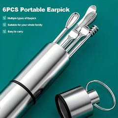 7pcs Ear Cleaning Tool Set with Storage Case Stainless Steel