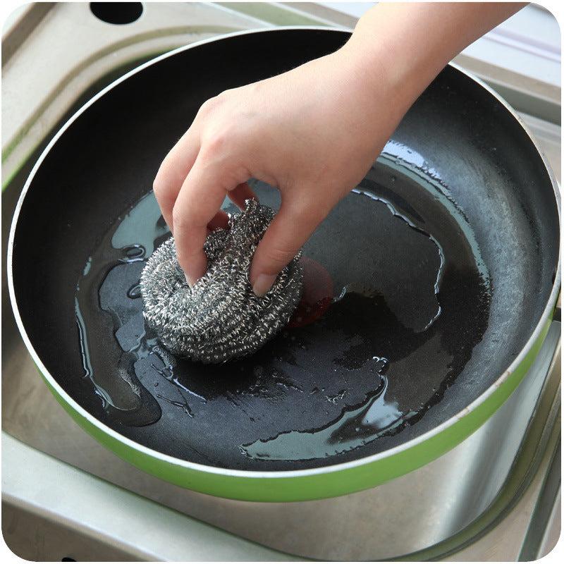 6pcs Stainless Steel Wire Ball Scrubber for Kitchen Cleaning