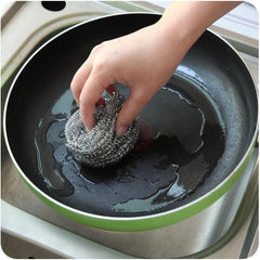 6pcs Stainless Steel Wire Ball Scrubber for Kitchen Cleaning
