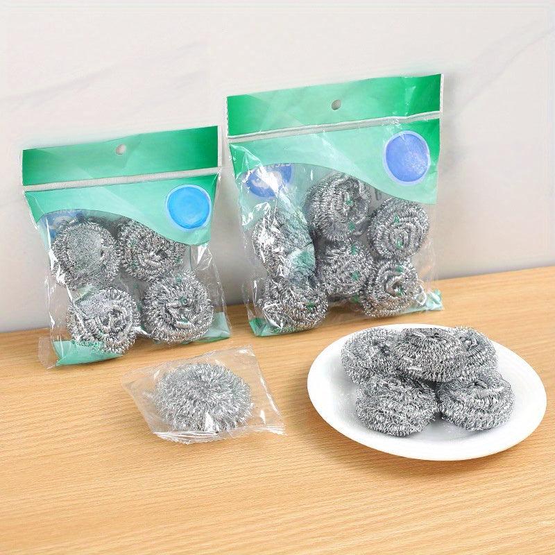 6pcs Stainless Steel Wire Ball Scrubber for Kitchen Cleaning