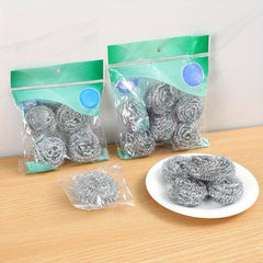 6pcs Stainless Steel Wire Ball Scrubber for Kitchen Cleaning