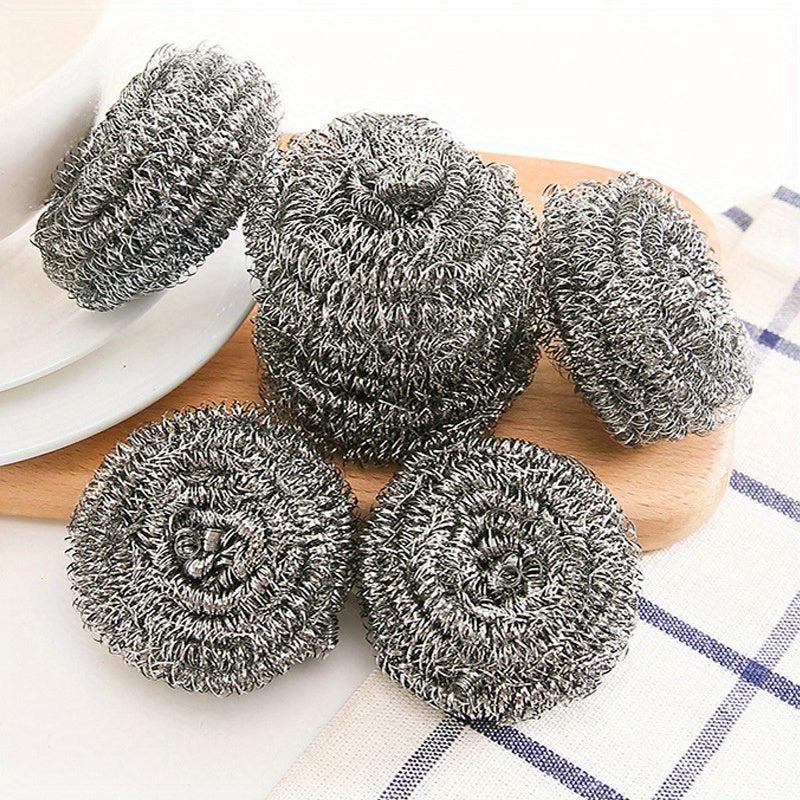 6pcs Stainless Steel Wire Ball Scrubber for Kitchen Cleaning