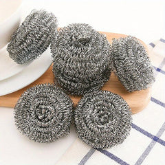 6pcs Stainless Steel Wire Ball Scrubber for Kitchen Cleaning