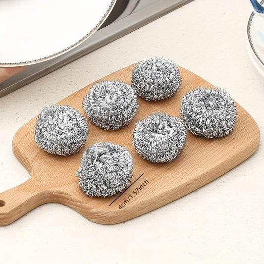 6pcs Stainless Steel Wire Ball Scrubber for Kitchen Cleaning