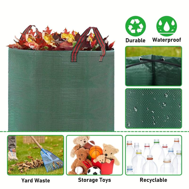 72 Gallon Reusable Garden Garbage Bag with 4 Handles