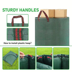 72 Gallon Reusable Garden Garbage Bag with 4 Handles