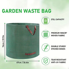 72 Gallon Reusable Garden Garbage Bag with 4 Handles