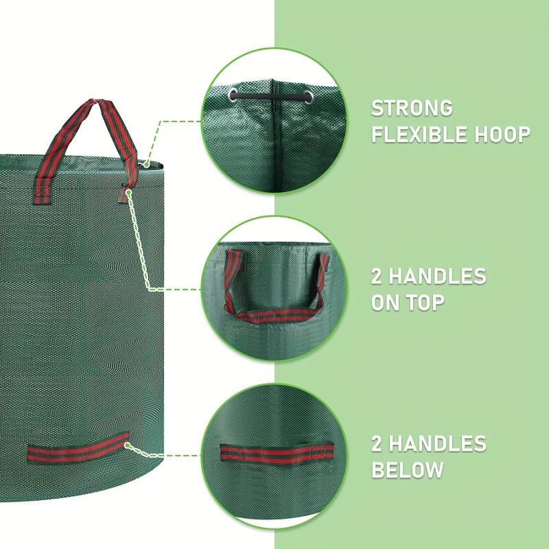 72 Gallon Reusable Garden Garbage Bag with 4 Handles