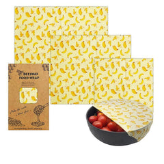 3pcs Zero Waste Beeswax Wraps Set Reusable & Plastic Free