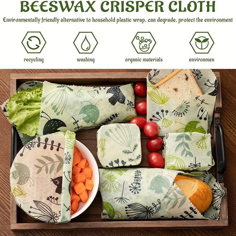 3pcs Zero Waste Beeswax Wraps Set Reusable & Plastic Free