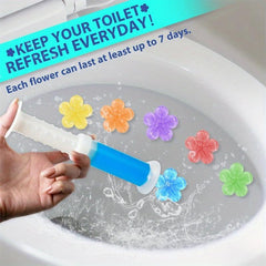 6pcs Toilet Cleaning Gel Flower Stamp Toilet Gel Flower Scented