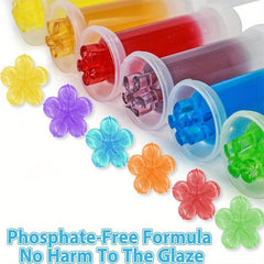 6pcs Toilet Cleaning Gel Flower Stamp Toilet Gel Flower Scented