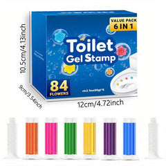 6pcs Toilet Cleaning Gel Flower Stamp Toilet Gel Flower Scented