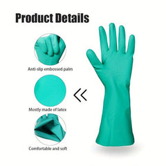 Reusable Household Gloves Rubber Dishwashing Long Sleeves Kitchen Cleaning