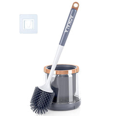 Silicone Toilet Brush Set with Tweezers Long Handle Cleaner Brush for Bathroom