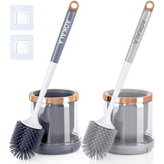 Silicone Toilet Brush Set with Tweezers Long Handle Cleaner Brush for Bathroom