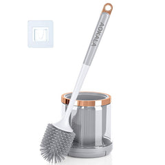 Silicone Toilet Brush Set with Tweezers Long Handle Cleaner Brush for Bathroom