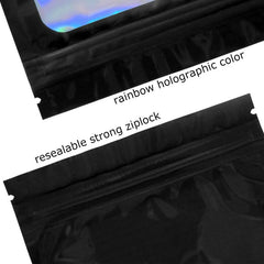 100 Pcs Smell Proof Mylar Bags Resealable Holographic Packaging Pouch Bag
