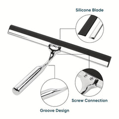 Stainless Steel Shower Scraper with Adhesive Hook