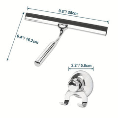 Stainless Steel Shower Scraper with Adhesive Hook