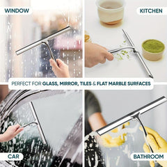 Stainless Steel Shower Scraper with Adhesive Hook