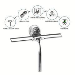 Stainless Steel Shower Scraper with Adhesive Hook