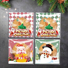 100pcs Christmas Self Adhesive Treat Bags Santa Tree Snowflake Goodie Bags