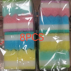 4pcs Thickened Wave Sponge Dishwashing Scouring Pad Kitchen Cleaning Cloth