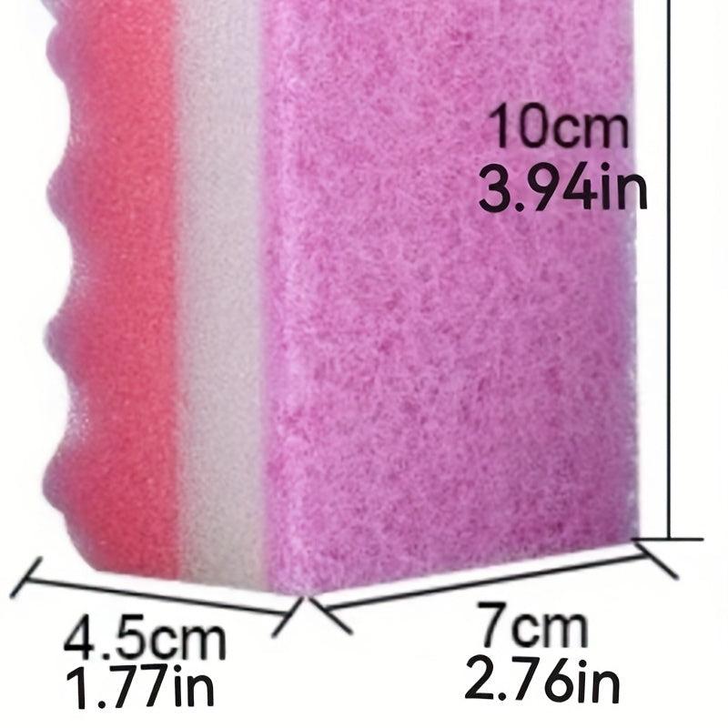 4pcs Thickened Wave Sponge Dishwashing Scouring Pad Kitchen Cleaning Cloth