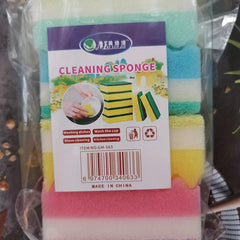 4pcs Thickened Wave Sponge Dishwashing Scouring Pad Kitchen Cleaning Cloth