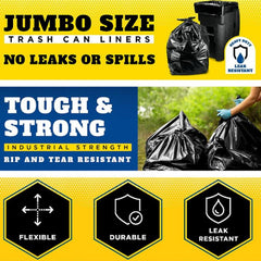 50pcs Heavy Duty Garbage Bags Thick Plastic Trash Bags