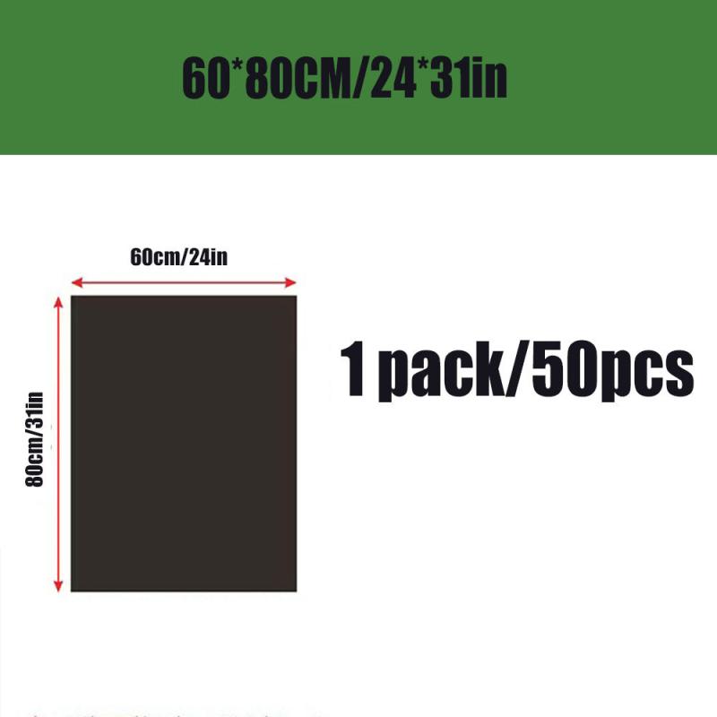 50pcs Heavy Duty Garbage Bags Thick Plastic Trash Bags