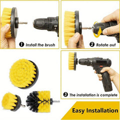 3pcs Drill Brush Set Power Scrubber Brush Multipurpose Power Scrub Brush