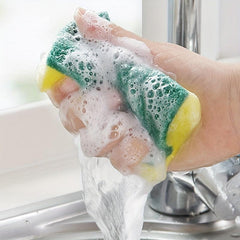 10pcs Double Sided Scouring Pad Kitchen Sponge