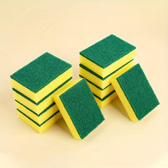 10pcs Double Sided Scouring Pad Kitchen Sponge