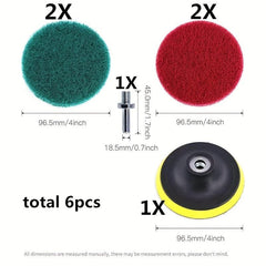 8pcs Drill Brush Set Scouring Pad Power Scrub Pad Polishing Pad