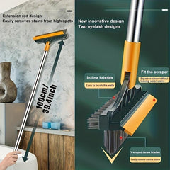 3 in 1 Bathroom Floor and Wall Cleaning Brush with Scraper