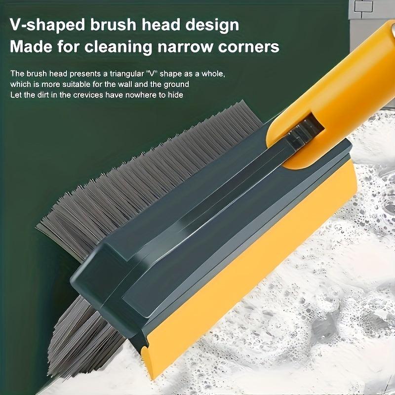 3 in 1 Bathroom Floor and Wall Cleaning Brush with Scraper
