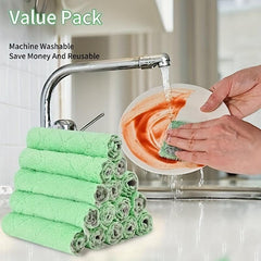 20pcs Absorbent Microfiber Cleaning Cloth Grey & Green